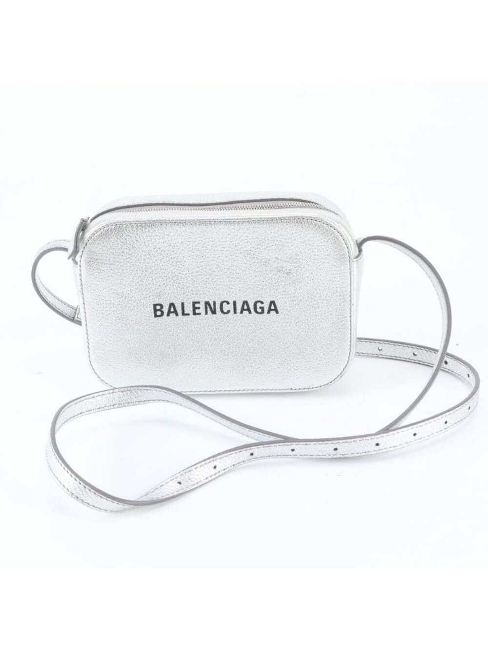 Balenciaga Everyday Camera Bag XS Leather Crossbody Silver